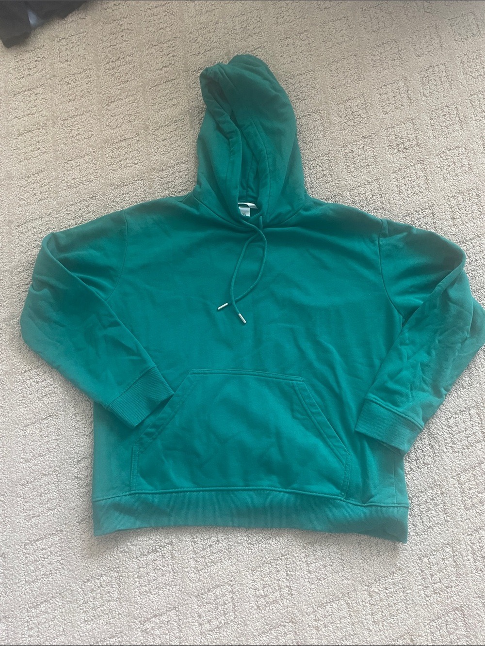 H&M Teal Green Drawstring Hooded Sweatshirt
